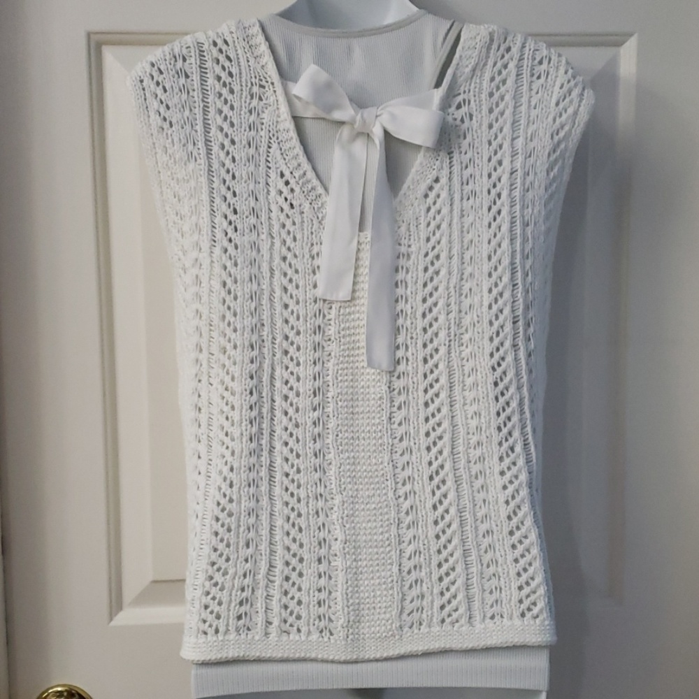 LOFT Open Knit Sleeveless Top - Picture 5 of 8
